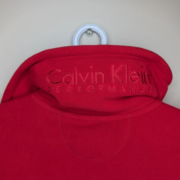 Calvin Klein Performance Activewear Red Fleece Zip Up Vest Size  Woman Medium - Picture 9 of 11